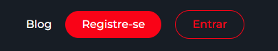 A imagem apresenta um fundo escuro, com três elementos distintos que fazem parte de uma interface digital. À esquerda, a palavra "Blog" aparece em branco, destacando-se no cenário. No centro, há um botão vermelho de bordas arredondadas, com o texto branco "Registre-se", chamando a atenção para a opção de cadastro. À direita, outro botão de formato similar, mas com bordas vermelhas e texto vermelho, exibe "Entrar", sugerindo a alternativa de login para usuários já registrados. Os elementos visuais e o esquema de cores indicam uma interface funcional e intuitiva, voltada para facilitar a navegação e o acesso ao blog.