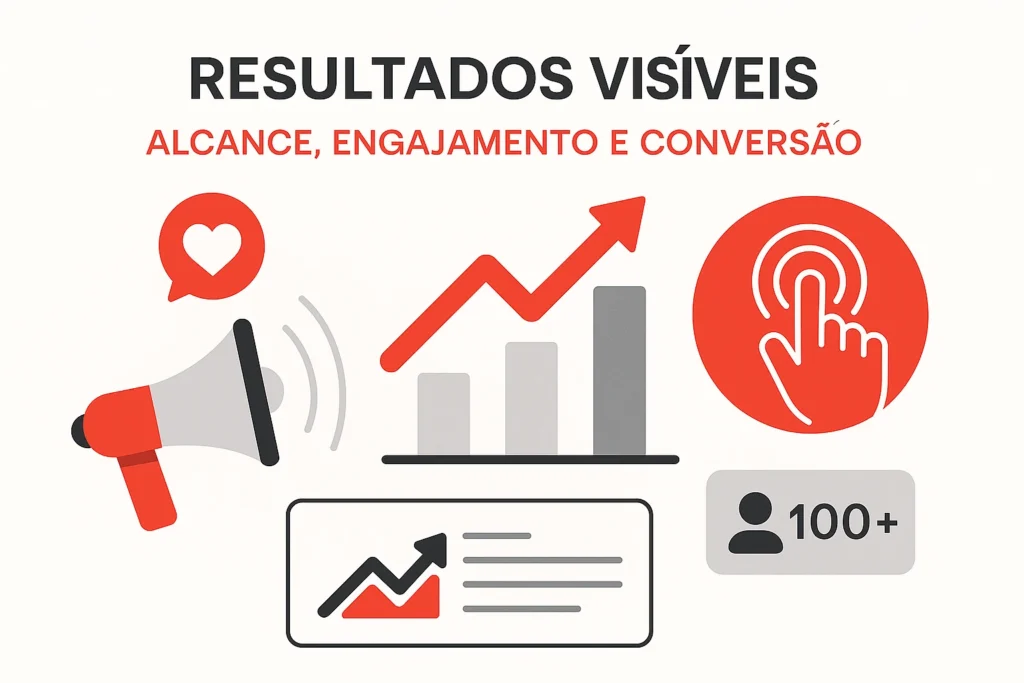 resultados visiveis alcance engajamento conversao